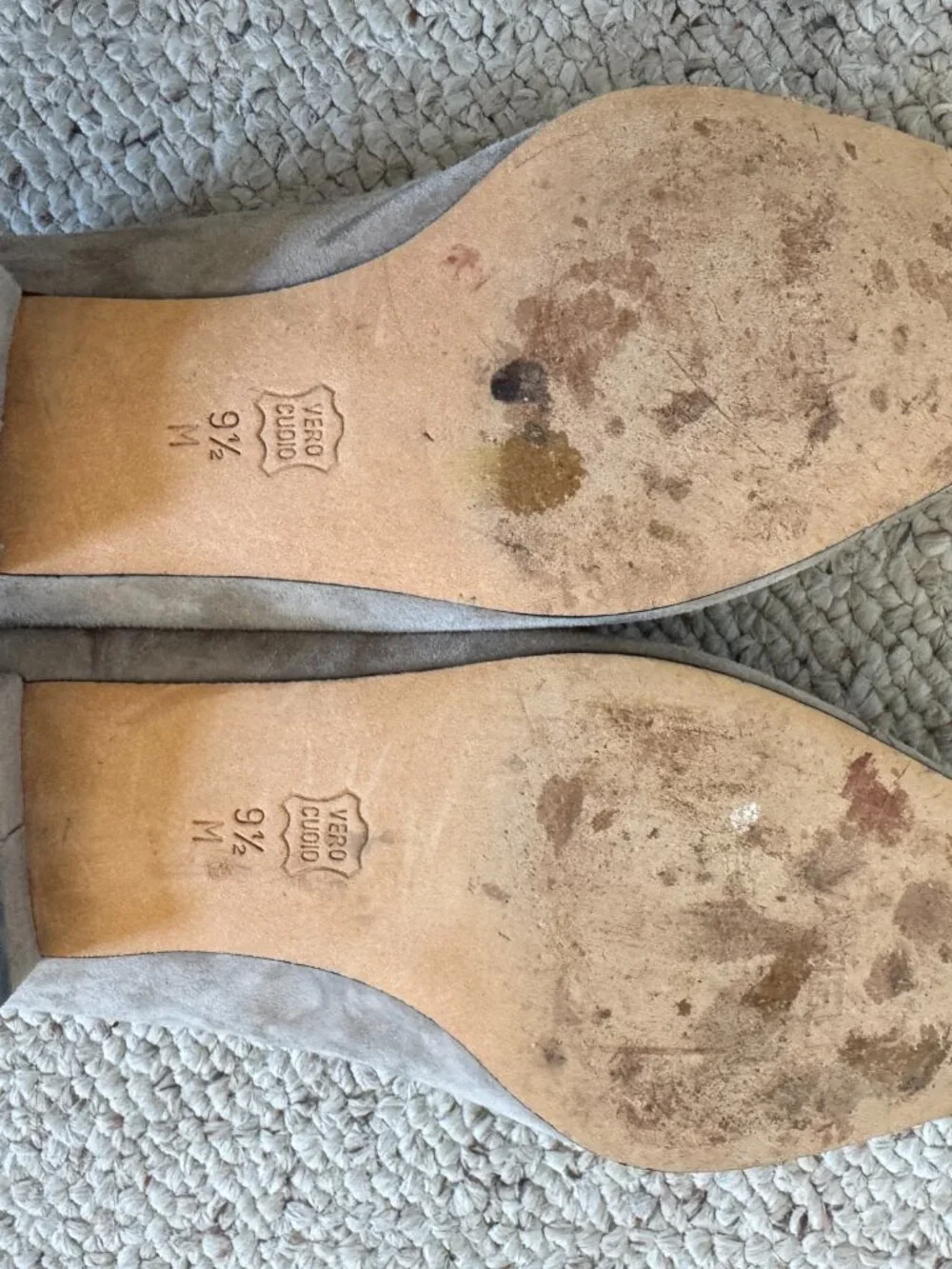 Vaneli suede slide on low heel flats loafers taupe mushroom Sz 9.5 M